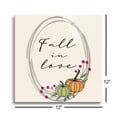 thumbnail image 3 of Fall In Love Bisque Circle Pumpkins 12 x 12 Glass Wall Hanging Sign, 3 of 4