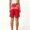 Red, variant on Puyaiuu Womens Ice Silk Satin Bermuda Shorts Elastic High Waist Loose Fit Plus Size Casual Loungewear Pants Lightweight Comfort Sleep Shorts For Summer Daily Wear