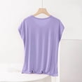 thumbnail image 4 of Fengqque Women's Plus Size Short Sleeve V-neck Modal Loose T-shirt Fashion Casual Solid Color Top Purple XXL(XXL), 4 of 6
