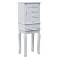 thumbnail image 3 of IVV Standing Jewelry Chest Armoire Cabinet Storage Organizer,Makeup Display Box Stand Up Accent Furniture Bedroom Armoires, 4 Drawers & 14 Necklace Hooks, White, 3 of 10