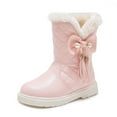 thumbnail image 7 of CAICJ98 Girls Snow Boot Fashion Warm Lined Princess Shoes Lightweight Mid Calf Winter Boots for Girls (Little Kid/Big Kid),3.5, 7 of 7