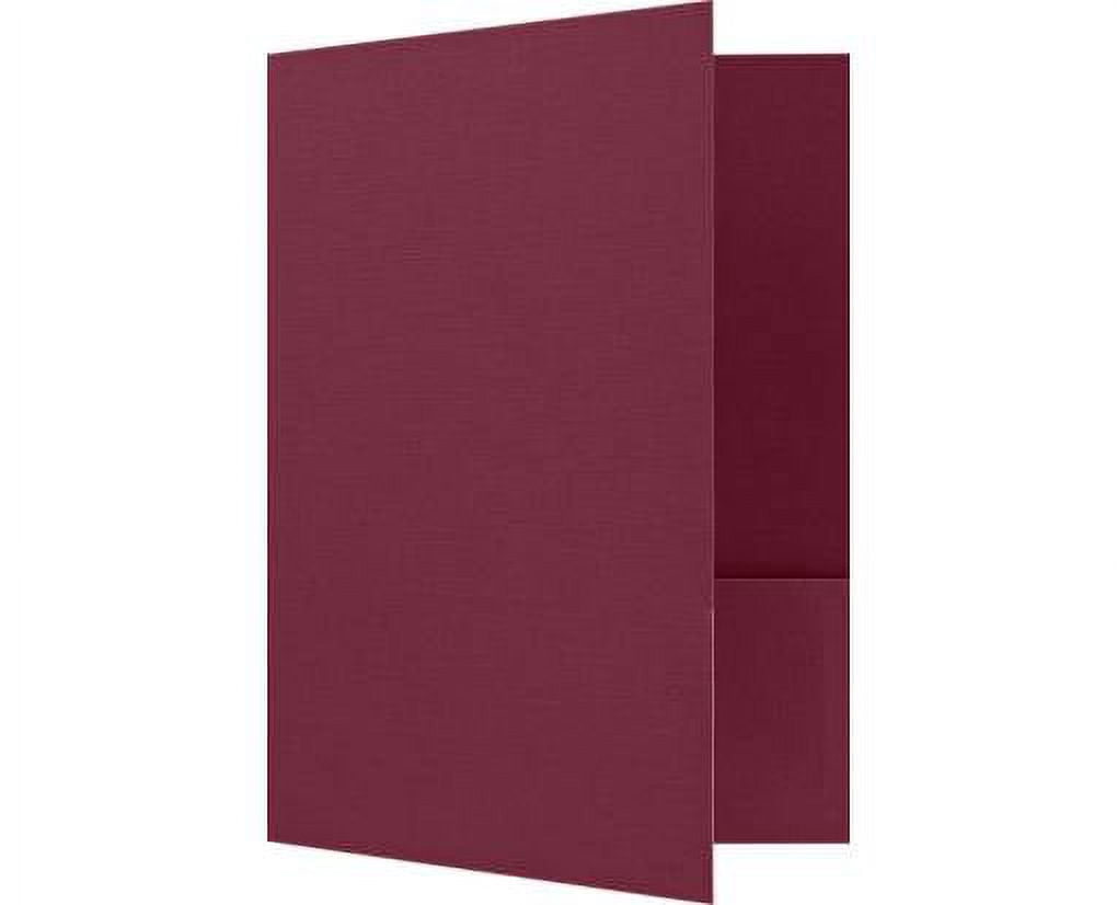 LUXPaper 9 x 12 Presentation Folder, Burgundy Linen, 100/Pack