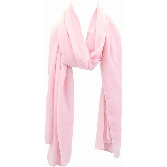 Pink Soild Shawl Chiffon Sheer Shawls and Wraps Womens Polyester Elegant Soft Silky Lightweight Long Mesh Scarf Bulk for Women Evening Dresses Bridal Wedding Party Gown Cover up Accessories 1pc