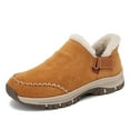 thumbnail image 5 of Mostsola Suede Winter Snow Boots for Women Non-Slip Slip on Furry Lined Warm Low Top Booties, 5 of 9