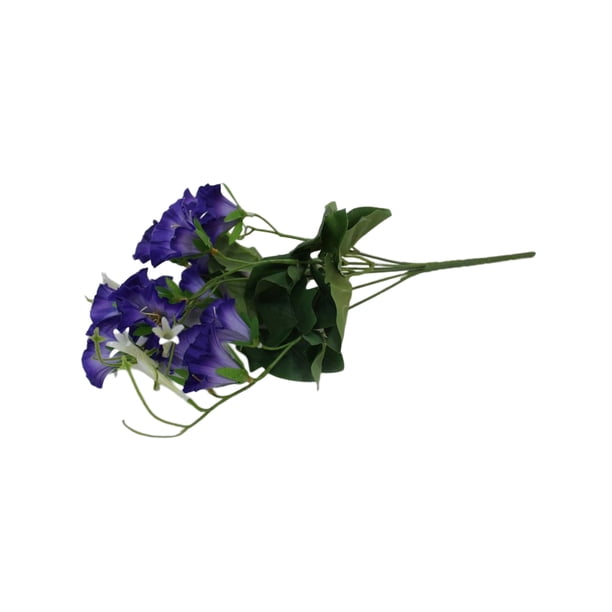 Injueey Flores falsas Plantas de plástico Pared Colgante Patio Calcomanías Ahorro de espacio Decoraciones al aire libre Guirnalda de flores Flores artificiales Azul oscuro