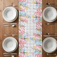 thumbnail image 4 of Table Runner 36 Inches Long for Kitchen Dining, Bunny Easter Dresser Scarf Farmhouse, Dining Table Decorations for Wedding/Parties, Pink Floral Eggs Farmhouse Checkered 13 x 36 In, 4 of 8