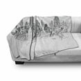 thumbnail image 3 of New York Soft Flannel Fleece Blanket, Hand Drawn NYC Cityscape Tourism Travel Industrial Center Town Modern City Design, Cozy Plush for Indoor and Outdoor Use, 70" x 90", Grey White, by Ambesonne, 3 of 6