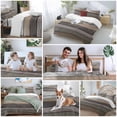 thumbnail image 5 of Retro Dark Grey Stripe Bedding Duvet Cover Set King Size 4 Pieces Peeling Paint Effect Theme Bedding Set with Zipper Closure, 1 Comforter Cover 92x106 Inches 1 Flat Sheet & 2 Pillow Cases, 5 of 7