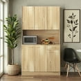 thumbnail image 3 of Tcbosik 70.87" Tall Kitchen Pantry Cabinets - Multi-Functional Storage Closet Cabinets with 6-Doors, 1- Open Shelves and 1- Drawer for Furniture Bedroom Home Bathroom | Oak, 3 of 11