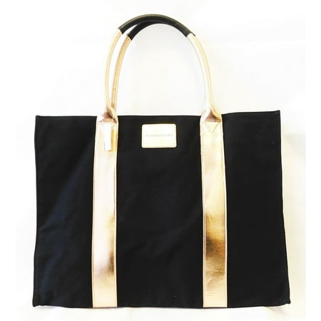 Victoria&#39;s Secret - Victoria&#39;s Secret Black Canvas Tote Bag with Gold Trim and Snap Button ...