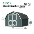 thumbnail image 3 of Little Cottage Co. 10x12 Classic Gambrel Barn with 4 ft. Sidewalls and Floor, Outdoor Wood Storage Shed Do-It-Yourself Precut Kit, 3 of 14