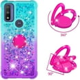 thumbnail image 2 of Glitter Case for Motorola Moto G Play (2023)/ G Power 2022/ G Pure, Bling Sparkle Colorful Gradient Quicksand Soft TPU Liquid Cover with Ring Stand for Moto G Play (2023) JB-Green Purple, 2 of 14