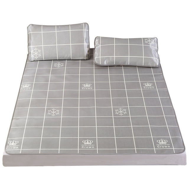 ZPSHYD Tapis de Couchage d'été, Matelas en Soie de Glace d'été Pliable imprimé en 3D, Couverture de lit Cool avec taie d'oreiller(150 * 200cm Pillowcase 48 * 74cm*2)