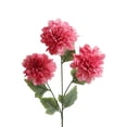 thumbnail image 2 of Gallickan 1pc 3-Head Artificial Dahlia Flower, 25.19in Faux Silk Large Bloom Stem, Realistic Peony for Home Table Wedding Decor, Red, Style I, 2 of 6