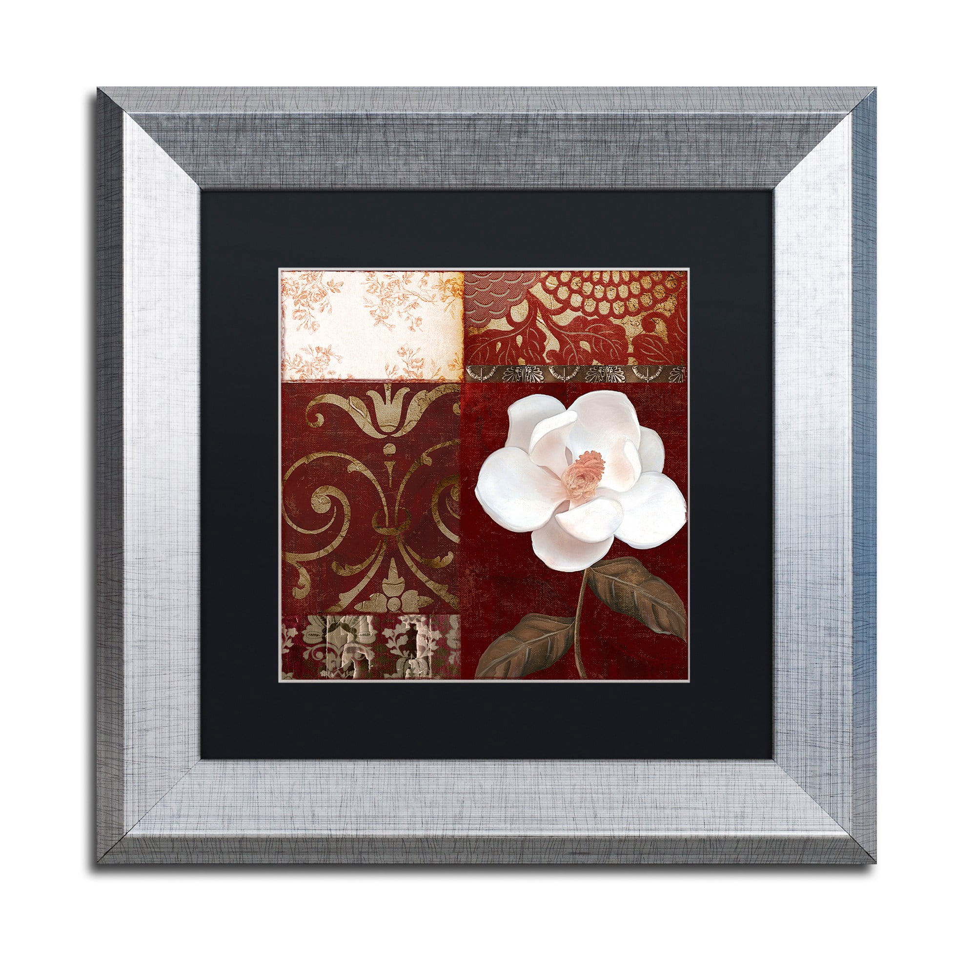 Trademark Fine Art "Flores Blancas IV" Canvas Art by Color Bakery Black Matte, Silver Frame