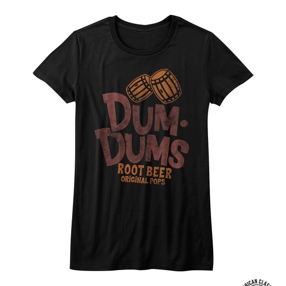 Dum Dums Brands Root Beer Juniors Short Sleeve T Shirt
