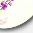 thumbnail image 3 of Designart 'Abstract Spring Purple Flowers On Tree Branches' Traditional Circle Metal Wall Art 29x29 - Disc of 29, 3 of 5