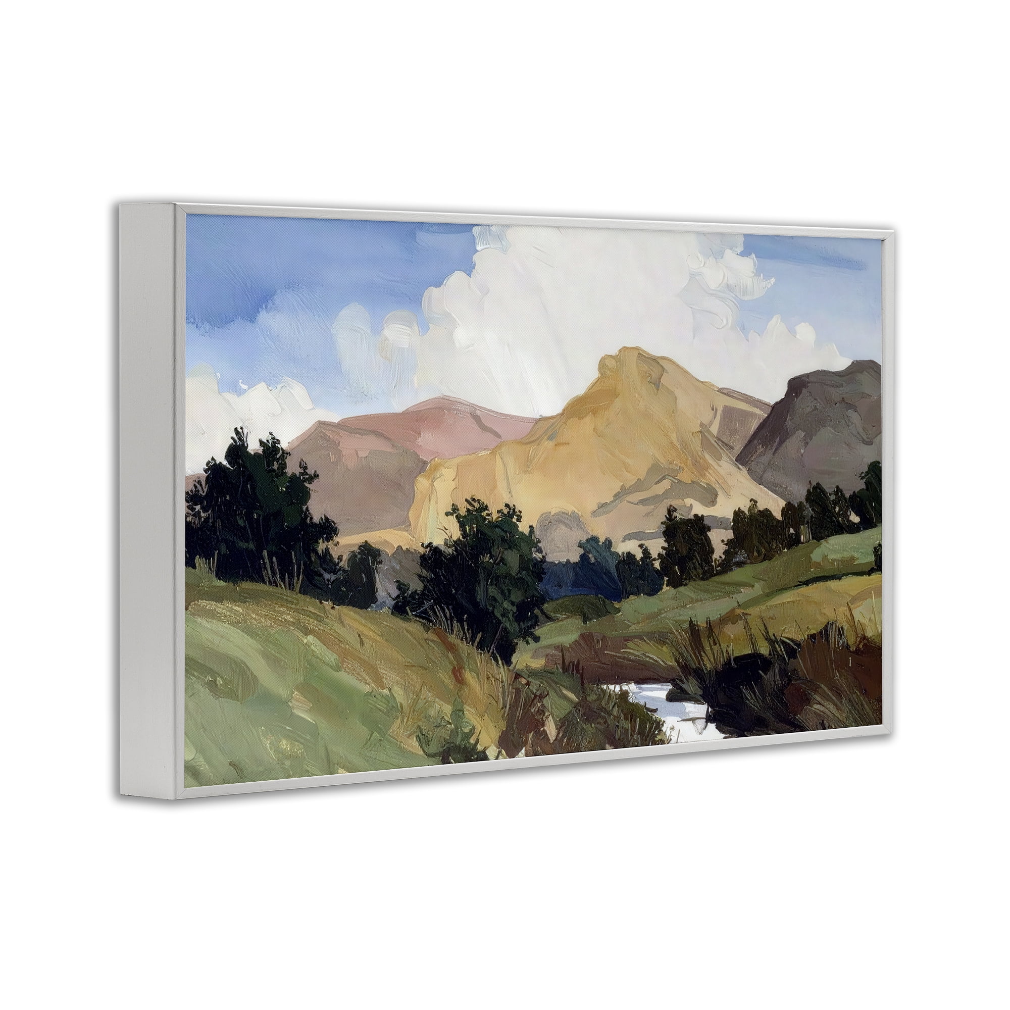 Stupell Industries River Mountain Divide White Framed Giclee Art, design by Alonza Saunders