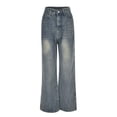 thumbnail image 3 of Bmisegm Women's Retro Loose Straight Leg Jeans, Blue, L, 3 of 9