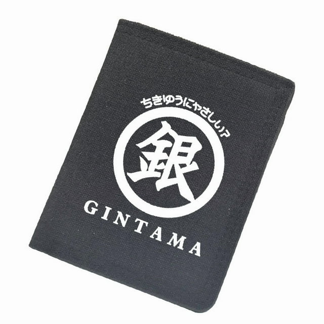 Cartera Gintamas con personajes de anime, delgada, plegable, multicolor, de lona sintética