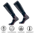thumbnail image 5 of 2Pairs Ski Socks Merino Wool Thermal Knee High Winter Snowboard Sport Socks Men Women - Blue+Gray, 5 of 5