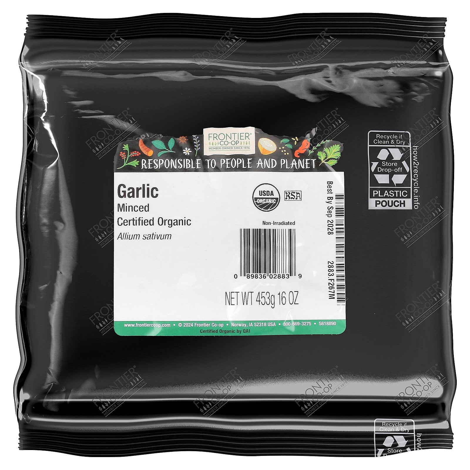 Frontier Co-op Organic Minced Garlic, 16 oz (453 g)