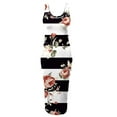 thumbnail image 4 of SMihono Robe Maxi Bohème d'Été pour Femmes Grande Taille Mode Décontractée Manches Courtes Épaules Dénudées Imprimé Col Rond Robe de Plage, 4 of 4