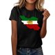 thumbnail image 2 of Camiseta de Manga Corta Impresa de Cuello Alto para las Mujeres, Tops de Cuello Redondo para las Mujeres Mezcla de Poliéster de Spandex de Uso Diario Casual, 2 of 5