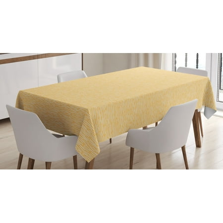 

Ambesonne Abstract Tablecloth Rectangular Table Cover Minimalist Lines Art 60 x84 Mustard and White