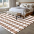 thumbnail image 5 of 5x8 Washable Area Rug, Brown White Non-Slip Large Rectangle Rug for Living Room Dining Room, Grey Buffalo Plaid Texture Indoor Floor Mat for Home Decor, 5 of 9