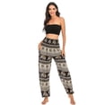 thumbnail image 3 of Previn Women's Hippie Pants Boho Yoga Soft Lightweight Harem Pant Sweat Pants High Waisted Thin Cool Comfy Gym Beach Bohemian Pants H01301 Small-Large, 3 of 5