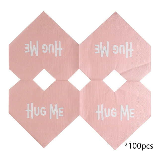 Pink Disposable Decorative Paper Napkins For Festive Table Setting With Patterned Designs 100 Sheets Total