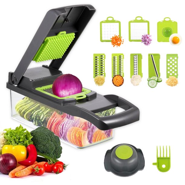 Wrea Vegetable Chopper, Multifunctional 12in1 Food Chopper with 8 Blades Onion Chopper