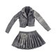 thumbnail image 1 of Conjunto de chaqueta corta y falda plisada a escala 1:6 para vestir figuras de acción portátiles Gris negro, 1 of 9