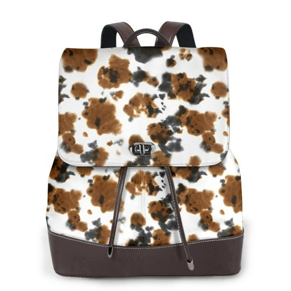 Defioc Cow Tie Dye Print PU Leather Backpack,Backpack Purse for Women Fashion Multipurpose Design Handbag Ladies Bags Travel Backpack