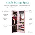 thumbnail image 6 of Best Choice Products Hanging Mirror Jewelry Armoire, Door or Wall Mounted Cabinet w/ LED Lights, Lock - Dusty Pink, 6 of 9