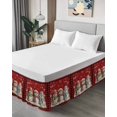 thumbnail image 4 of Christmas Cute Bed Skirt King Size 16&nbsp;Inch Drop, Snowman Red Buffalo Plaid Border Wrap Around Dust Ruffle Bedskirts, Wrinkle & Fade Resistant Easy Fit Bedskirt with Adjustable Elastic, 4 of 8