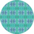 thumbnail image 1 of Ahgly Tapis Rond Lavable en Machine Intérieur Transitionnel Turquoise Bleu Vif, 5 Pieds Rond, 1 of 7