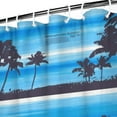 thumbnail image 3 of Coastal Palm Tree and Sunset Shower Curtain 72x72, Hawaii Island Vibes, Quick-Dry Polyester with Hooks, 3 of 5