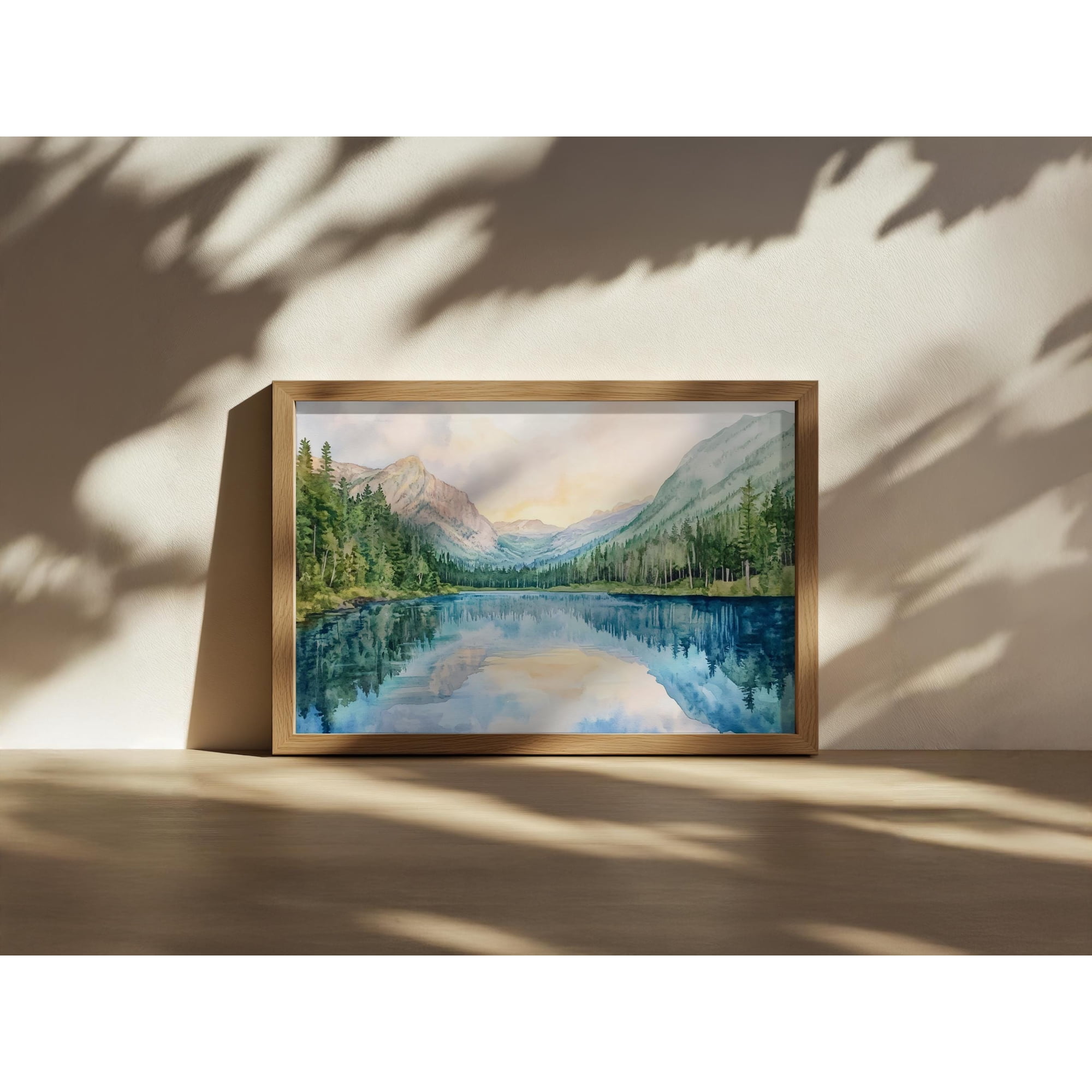 Avalanche Lake Sunrise Glacier National Park Montana Summer Mountain Forest Lake Reflection Landscape Decorative Wall Art Alternate Style 2 Poster , Poster Print Only