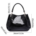 thumbnail image 3 of Bolso tote grande de piel sintética con estampado de cocodrilo para mujer | Bolso bandolera convertible | Bolso brillante para fiesta de noche | Bolso tote para viajar, trabajar y hacer compras, 3 of 6