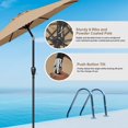 thumbnail image 4 of Simple Deluxe Parasol de Marché Extérieur de 9 Pi pour Table de Patio avec Inclinaison à Bouton et Manivelle, Grand Parasol de Soleil avec Poteau Robuste et Auvent Résistant à la Décoloration, Beige, 4 of 7