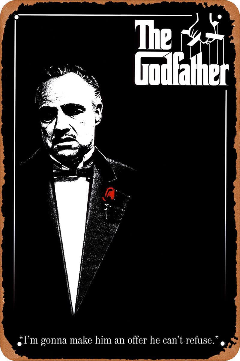 The Godfather POSTER METAL PLAQUE GREATEST MOVIES VINTAGE FILM WALL PUB BAR 