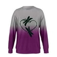 thumbnail image 2 of T-shirts pour Femmes Automne et Hiver Loisirs Col Rond Manches Longues Haut Blouses d'Été pour Femmes 2023 en Solde, 2 of 6