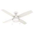 thumbnail image 1 of Ventilador de techo Hunter Ocala de 52 pulgadas, blanco rústico, LED de 4 aspas, 1 of 8