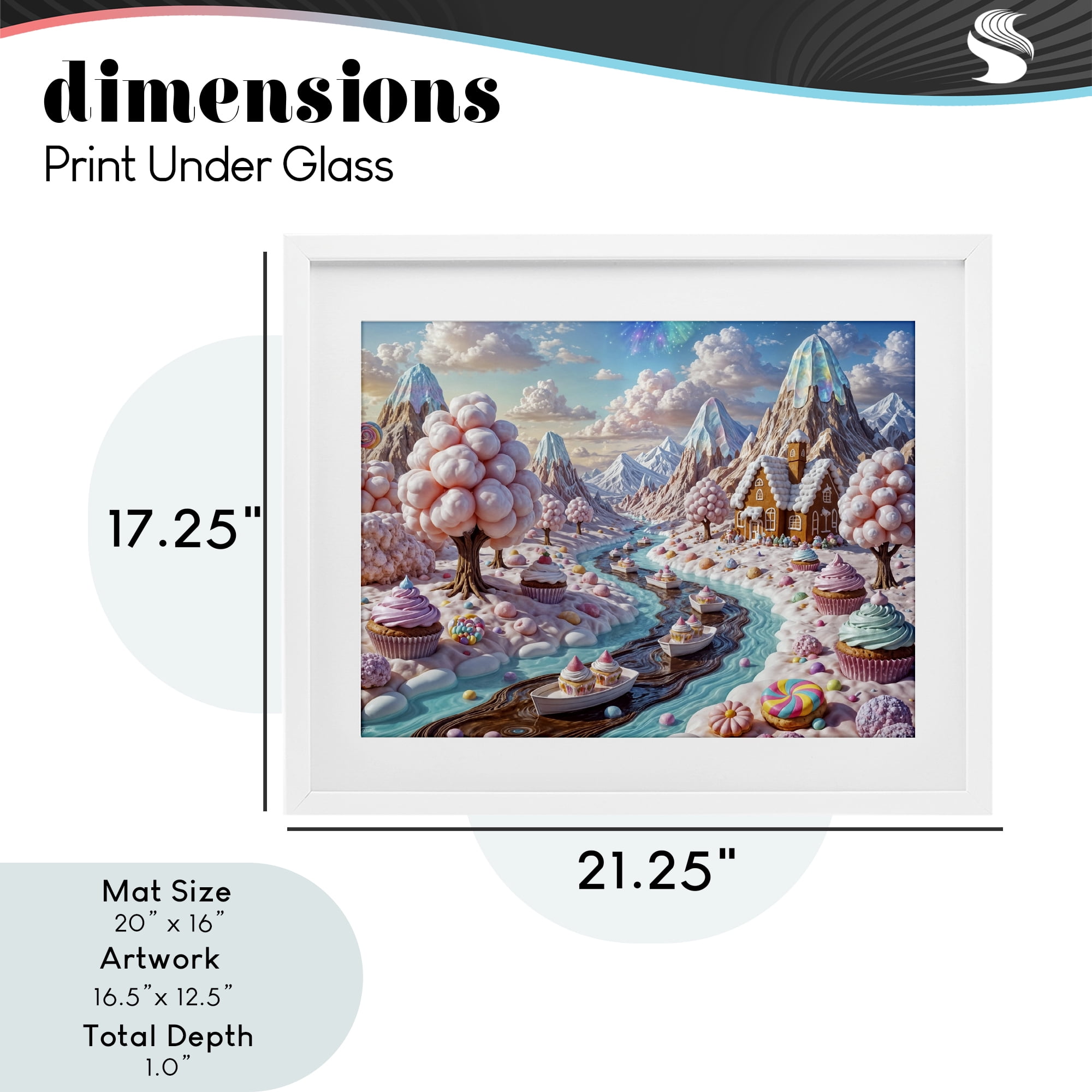 Stupell Industries Dreamlike Candy Land Whimsy White Framed Print Under Glass, design by Tabz Jones