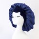 thumbnail image 1 of Zhuge Gorro de seda satinada para dormir para mujer, gorro grande para el pelo, gorro para dormir por la noche, bufanda envolvente para mujer, trenzas, cabello rizado con banda para atar (azul), 1 of 2