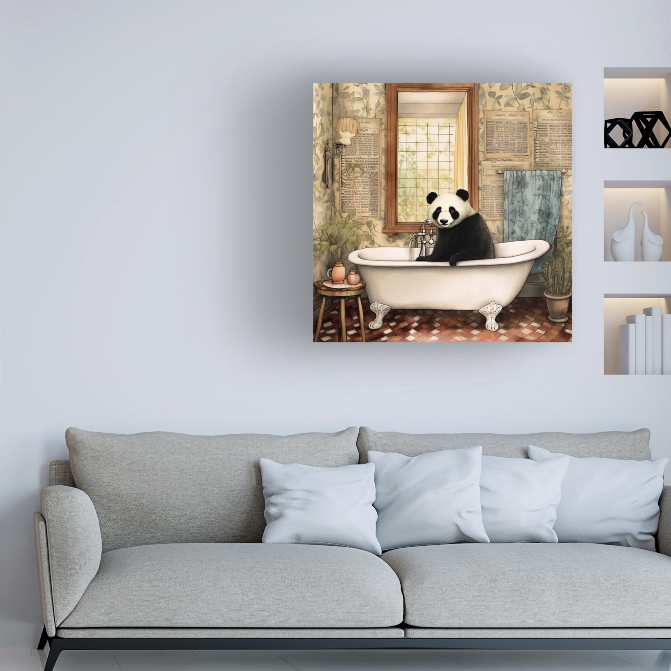 Canvas Wall Art - Sasha 'Bathtime 22' Wall Art for Living Room, Bedroom, or Office Décor by Trademark Fine Art - 35 x 35 Inches