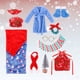 thumbnail image 1 of Juguetes de piscina, juguetes para bebés, juguetes para niños pequeños, juego de Navidad para muñecas, árbol de Navidad, corona, saco de dormir, pijama, bufanda, combinación de accesorios de ropa para, 1 of 6