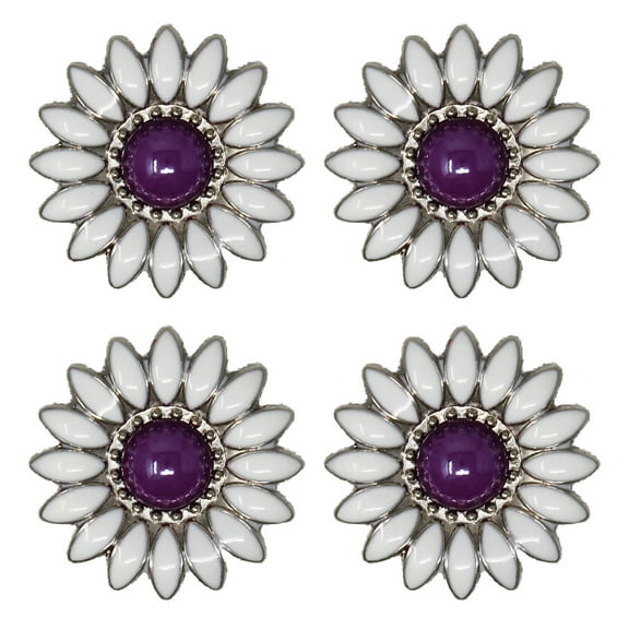 1-1/4" Set of 4 Purple Western Tack Belt Bag Jewelry Conchos Screw BackCO08